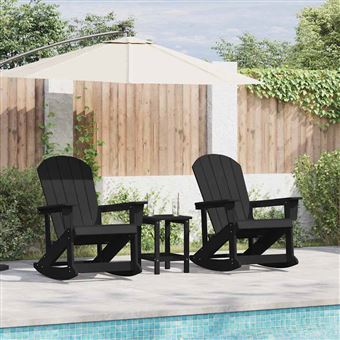 Cadeiras de Baloiço Adirondack vidaXL | 2 Peças | Preto HDPE - 1