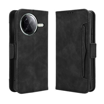Capa FOXDOCK Protetora para Xiaomi Poco F7 Pro 5G | Suporte e Flip de couro PU | À Prova de Choque | Preto - 1