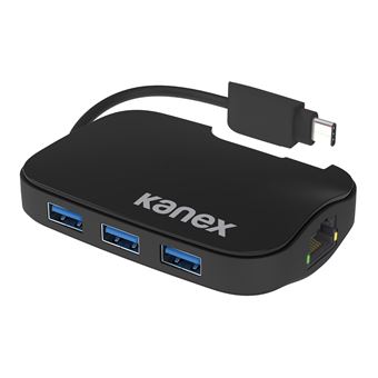 Hub de interface kanex k181-1046-bk usb 3.2 gen 1 (3.1 gen 1) type-c 1000 mbit/s preto