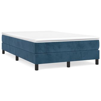 Cama boxspring com colchão vidaXL | 120x190 cm | veludo azul-escuro - 1