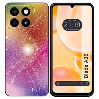 Capa de silicone TUMUNDOSMARTPHONE para desenhos de design abstrato Zte Blade A35 / A55 - 1