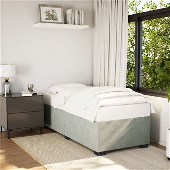 Estrutura de cama vidaXL | 80x200 cm | veludo cinzento-claro - 1