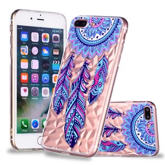 Capa TPU padrão de diamante 3D apanhador de sonhos para Apple iPhone 8 Plus/7 Plus