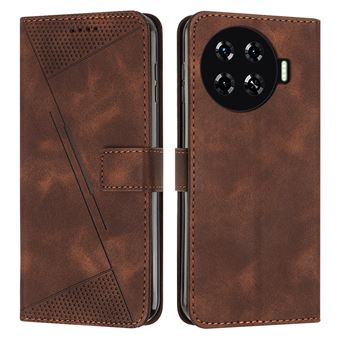 Capa FOXDOCK para Tecno Spark 20 Pro Plus | Pele | Flip | 3 Compartimentos para Cartões | Castanho - 1