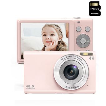 Câmara Compacta Digital LKC DC402AF 48MP | Resolução 4K | Tela de 2, 8'' | 128GB - Rosa - 1