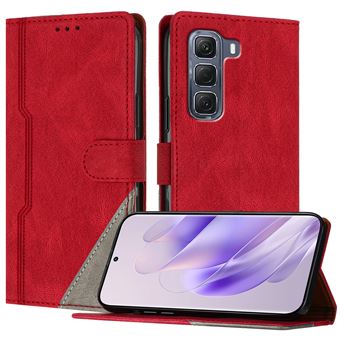 Capa FOXDOCK para Infinix Hot 60 Pro Plus | Fecho Magnético | Pele TPU Macia | 3 Compartimentos para Cartões | Função de Suporte | Vermelho - 1