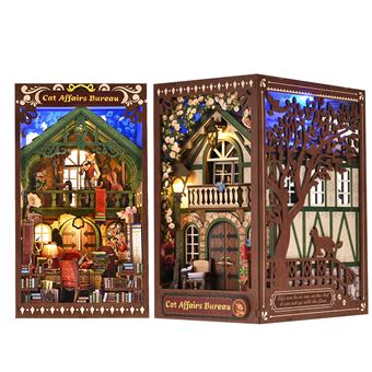 Book Nook DAM | madeira | 3D | Escritório Gatos - 1