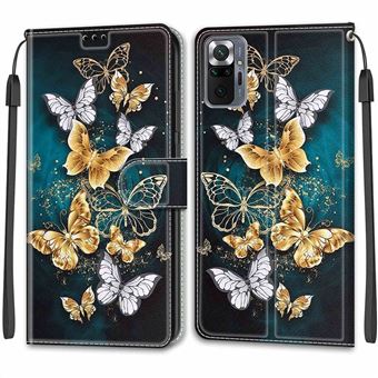 Capa PU + TPU Anti-queda, com Suporte e Alça borboleta para Xiaomi Redmi Note 10 Pro 4G (Global)/Redmi Note 10S - 1