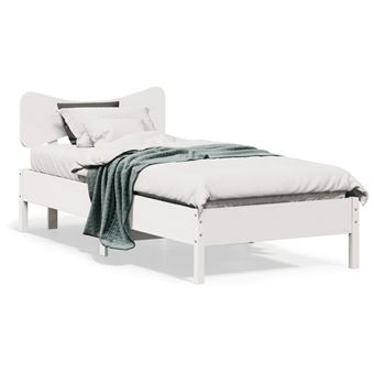 Cama sem colchão vidaXL | 90x200 cm | madeira de pinho maciça branco - 1