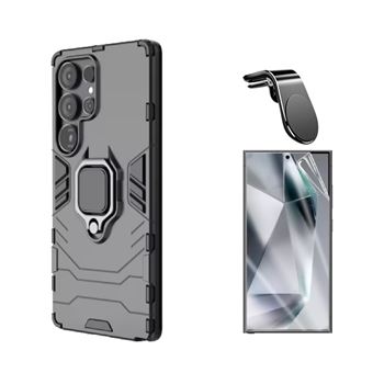 Kit Película Protectora de Hydrogel Frente + Capa de Proteção Militar Magnética + Suporte de Carro Magnético L GIFT4ME para Samsung Galaxy S25 Ultra | Preto - 1