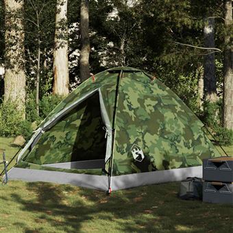 Tenda de campismo cúpula vidaXL para 4 pessoas | impermeável | camuflagem - 1