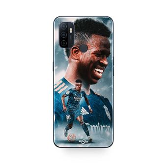 Capa Maniacase para Oppo A32 | Vinicius JR Real Madrid Azul Papel de parede - 1