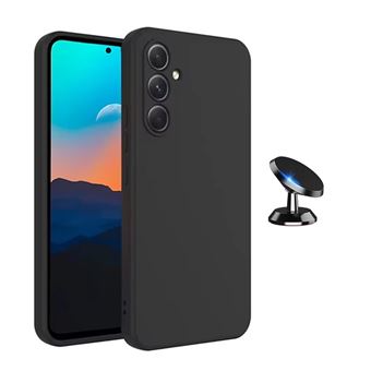 Kit Suporte Magnético + Capa Proteção Silicone Gift4Me para Samsung Galaxy A36 | Preto - 1