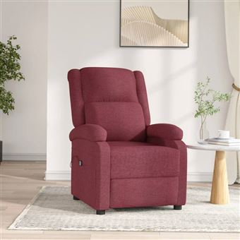 Poltrona Elétrica Reclinável vidaXL | tecido vermelho tinto - 1