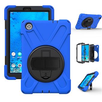 Capa Magunivers e TPU + Silicone com Suporte Giratório de 360 ??° e Alça de Ombro Azul para Lenovo Tab M8 8 Tb-8505F/8505X - 1