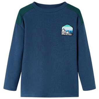 Camisola de malha para criança | vidaXL | azul-marinho 128 | 7 a 8 anos - 1