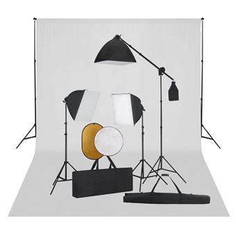 Kit Estúdio Fotográfico vidaXL com Softbox Iluminação/Fundo/Refletor - 1