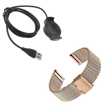Kit Phonecare Pulseira Bracelete Milanese Loop Fecho Magnético + Carregador Usb Charger para Huawei Watch 2 Pro - Rosa - 1