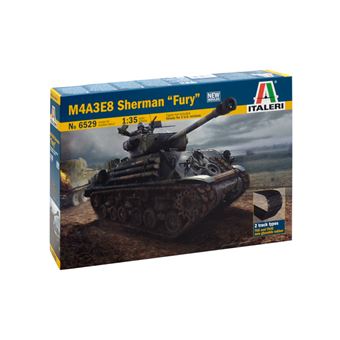 Modelo de veículo militar terrestre Italeri M4A3E8 Sherman ""FURY"" | Verde - 1