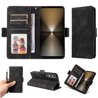 Capa FLOODKING para Sony Xperia 1 VI | Design Acolchoado | Couro PU Premium | Preto - 1