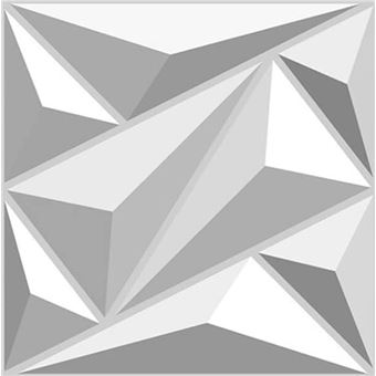 Painel Decorativo 3D IKHEMalarka | 12 Peças | PVC | 3 m² - Branco - 1