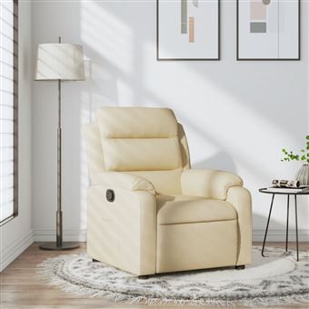 Poltrona reclinável vidaXL | tecido cor creme - 1