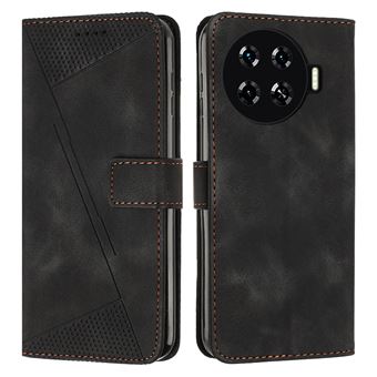 Capa FOXDOCK para Tecno Spark 20 Pro Plus | Pele | Flip | 3 Compartimentos para Cartões | Preto - 1