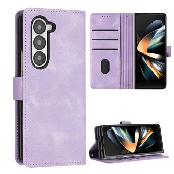 Capa FOXDOCK para Samsung Galaxy Z Fold7 | Pele | Flip | 3 Compartimentos para Cartões | Roxo - 1