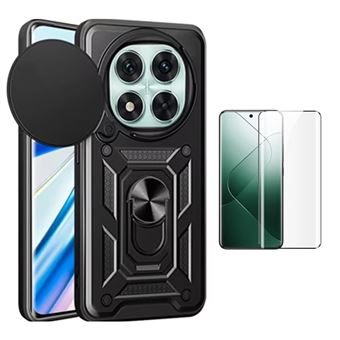Kit Película de Vidro Temperado Gorilasglass Curvado + Capa de Proteção Militar Magnética Gift4Me para Xiaomi Redmi Note 14 Pro 5G | Preto - 1