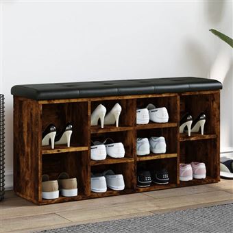 Banco Sapateira vidaXL | 102x32x50 cm | derivados madeira carvalho fumado - 1