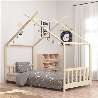 Estrutura de cama para crianças vidaXL | 90x200 cm | pinho maciço - 1