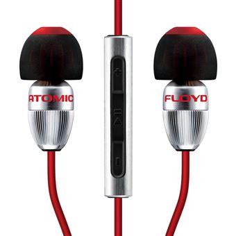 Auriculares Atomic Floyd MiniDarts+Remote Preto, Vermelho, Prateado