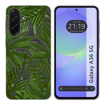 Capa TUMUNDOSMARTPHONE de Silicone Transparente para Samsung Galaxy A36 5G Desenhos de design de selva - 1