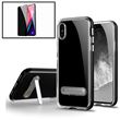 Kit Phonecare | Capa Spigen Crystal Hybrid + Película Vidro 5D Anti-Spy para iPhone X / Xs - Preto