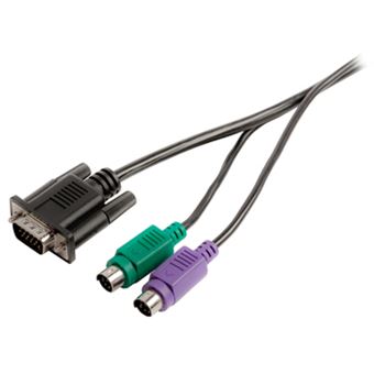 Cabo Kvm Valueline VGA/2x PS2 - VGA/2x PS2, 2m | Preto - 1
