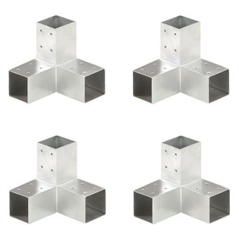 Bases para Poste vidaXL em forma de Y 4 Peças 71x71 mm metal galvanizado - 1