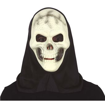 Máscara de Carnaval/Halloween Caveira com Capuz Guirca | Adulto | Preto - 1