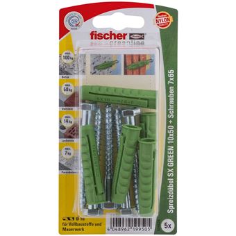 Conjunto de Parafusos com Bucha Fischer 524826 | Verde - 1