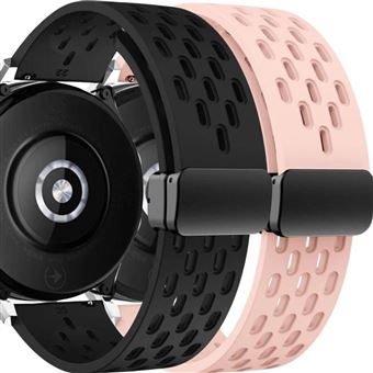 Pack Antiimpacto 2x Bracelete SnapFlow para Garmin Forerunner 165 Music | Preto e Rosa - 1