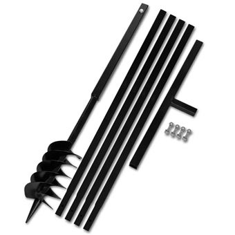 Broca de Solo Manual 120 mm vidaXL com Tubo de Prolongamento 5 m Aço - 1