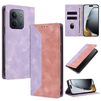 Capa FLOODKING para Xiaomi Redmi 15C 4G/5G | Couro Premium Bicolor | Porta-Cartões | RFID | Suporte | Rosa - 1