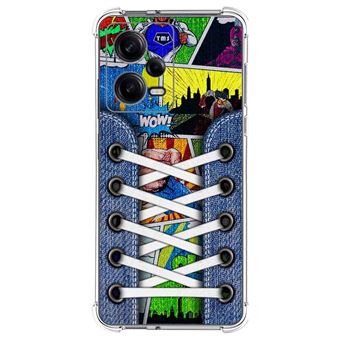 Capa Tumundosmartphone de silicone anti-choque para Xiaomi Redmi Note 12 Pro 5G design Tênis 14 desenhos - 1