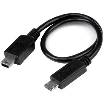 Cabo Usb StarTech.com Cabo OTG USB - Micro USB para Mini USB - M/M - 20 cm | Preto - 1