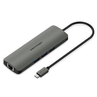 HUB Docking Station Multifunções Vention | Tipo-C - Cinzento Metalizado - 1
