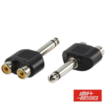 Ficha Adaptadora Alpha-Elettronica Jack 6.35Mm Macho Mn / 2 Rca Fêmea - 1