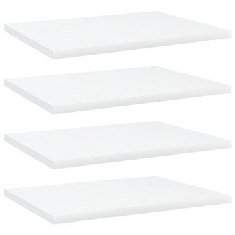 Prateleiras para estante vidaXL | 4 Peças | 40x30x1,5cm | contraplacado branco - 1