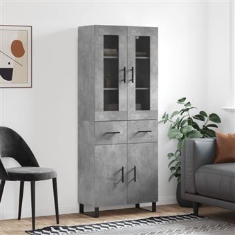 Armário Alto vidaXL | 69,5x34x180 cm | Derivados de madeira cinza cimento - 1