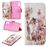 Capa PU Magunivers suporte para impressão de padrões gato e flor para Samsung Galaxy A50_0