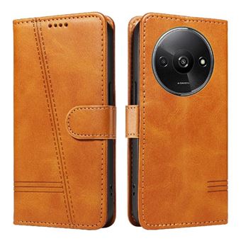 Capa FOXDOCK para Xiaomi Redmi A3 | Fecho Magnético | Compartimentos para Cartões e Suporte | Pele PU | À Prova de Choque | Amarelo - 1