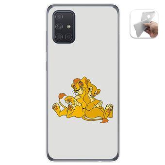 Capa Tumundosmartphone de Gel TPU para Samsung Galaxy A71 design Lions Drawings - 1